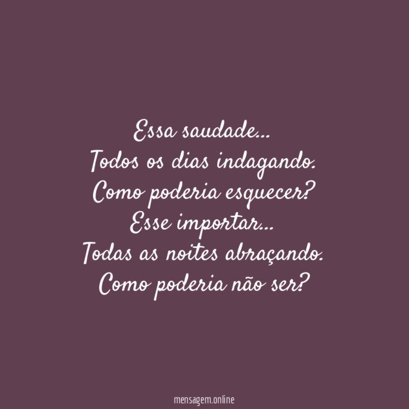 Essa saudade