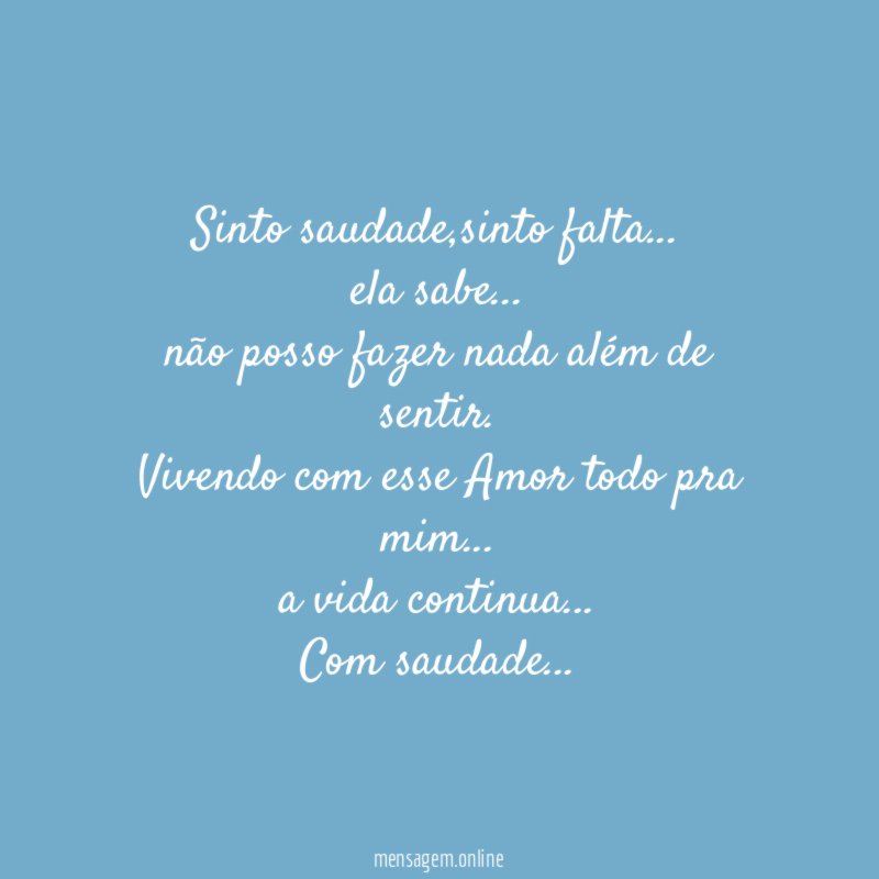 Sinto saudade