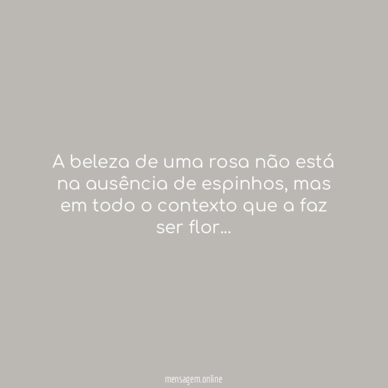 A beleza de uma rosa não está na