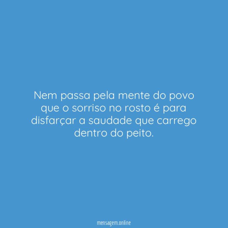 Nem passa pela mente do povo que