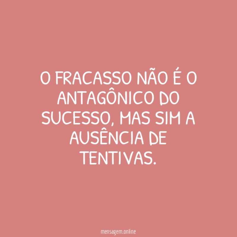 O fracasso não é o antagônico do sucesso
