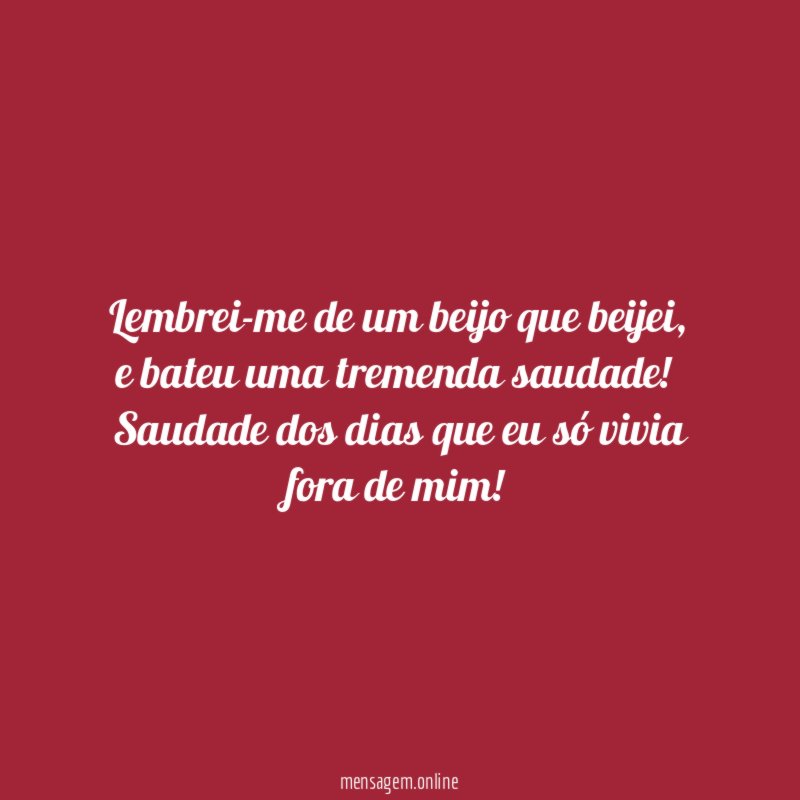 Lembrei-me de um beijo que beijei