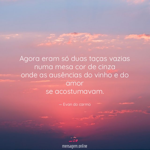 Agora eram só duas taças vazias numa mesa cor