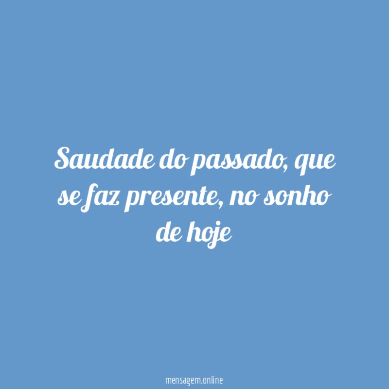 Saudade do passado