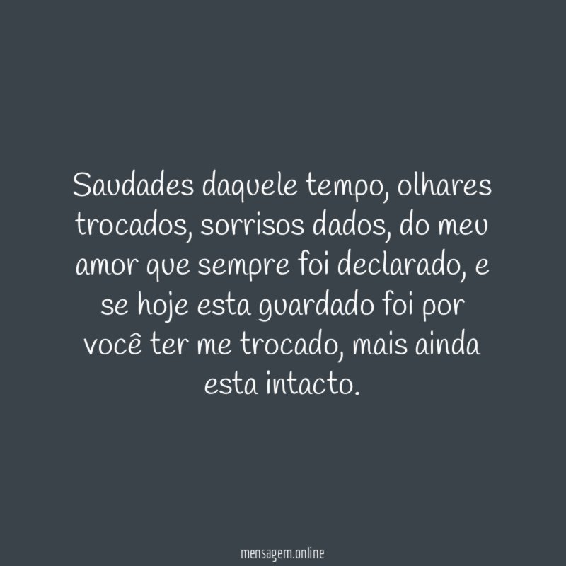 Saudades daquele tempo
