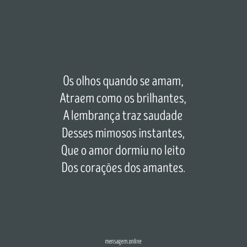 Os olhos quando se amam