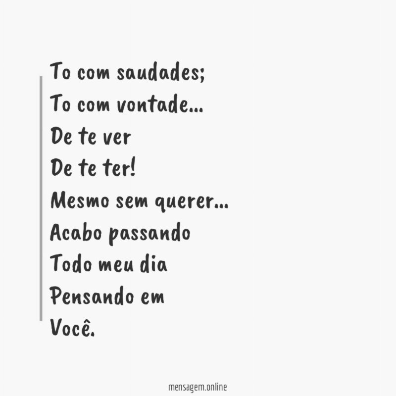 To com saudades