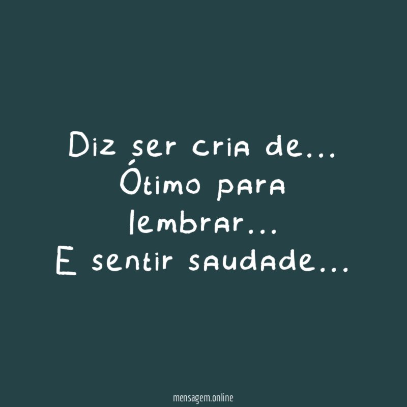 Diz ser cria de