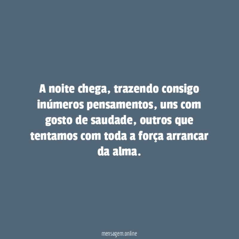A noite chega