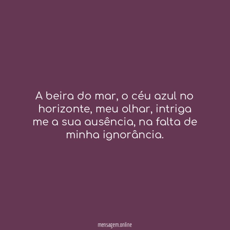 A beira do mar