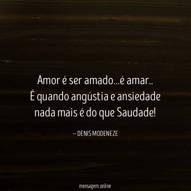 Amor é ser amado