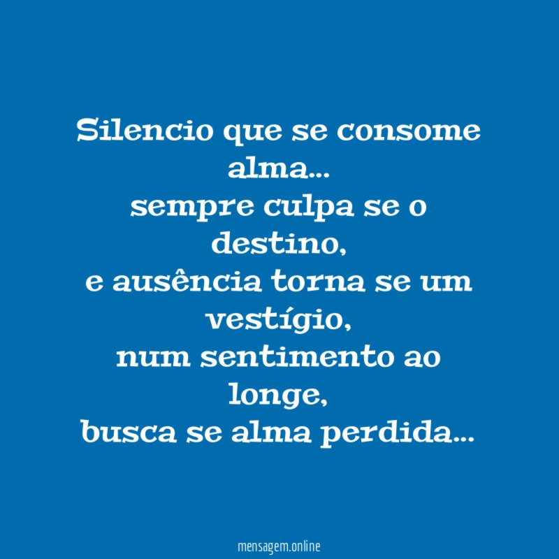 silencio que se consome alma