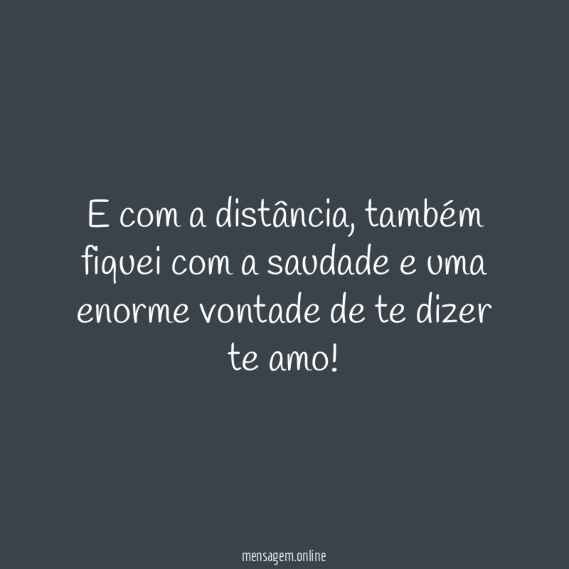 E com a distância