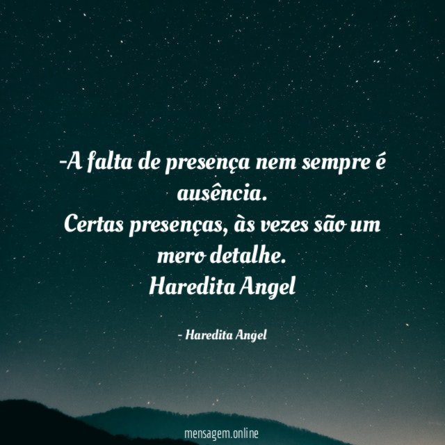 A falta de presença nem sempre é ausência