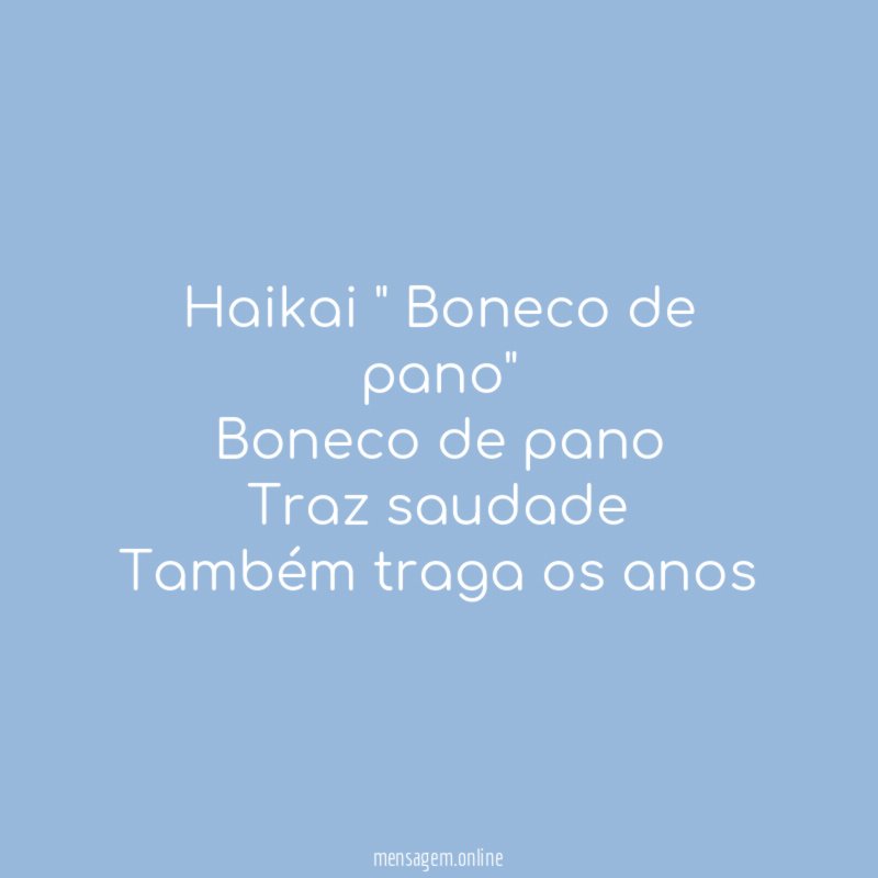 Haikai " Boneco de pano"