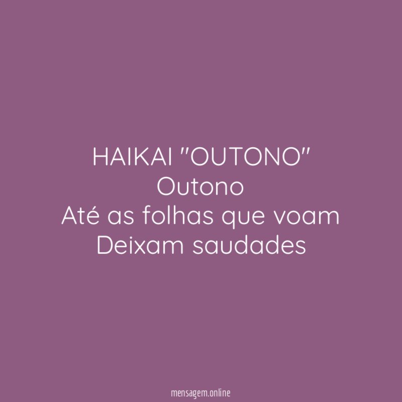 HAIKAI "OUTONO"