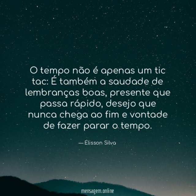 O tempo não é apenas um tic tac