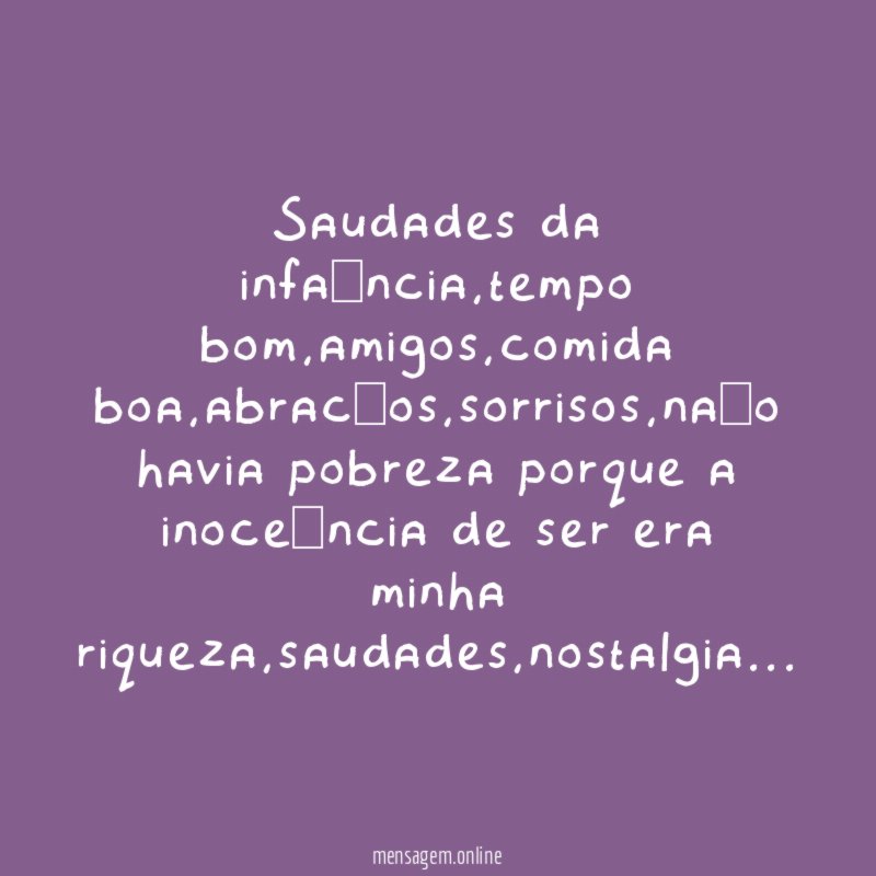 Saudades da infância
