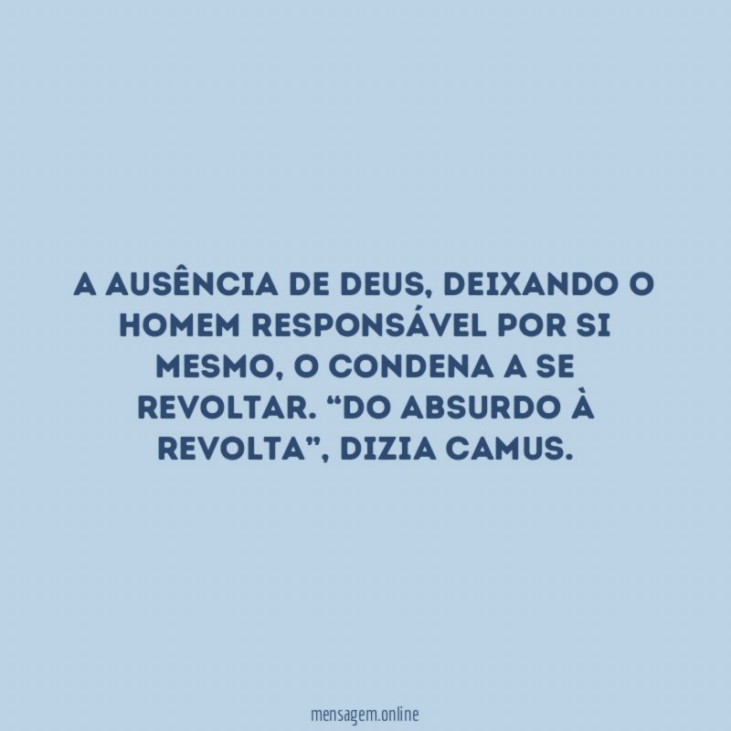 A ausência de Deus