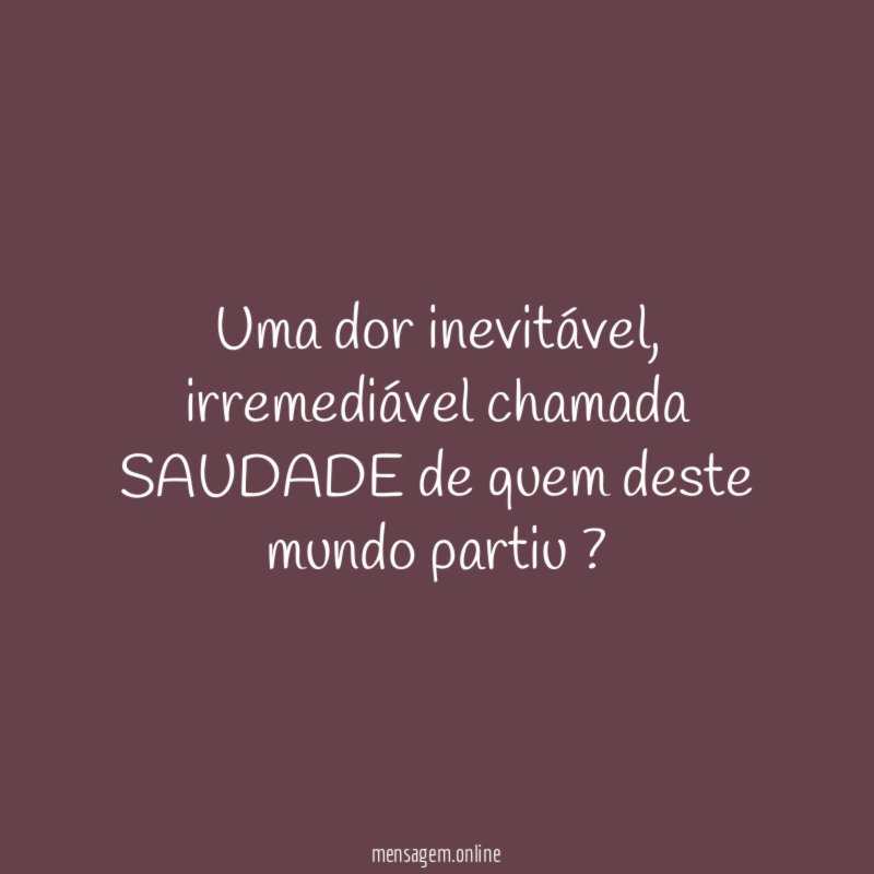 Uma dor inevitável