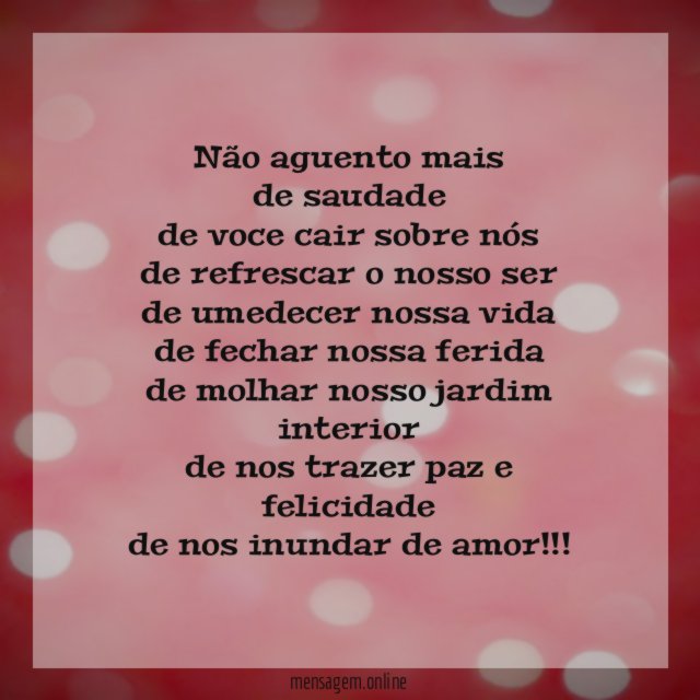 não aguento mais de saudade de voce cair sobre nós de