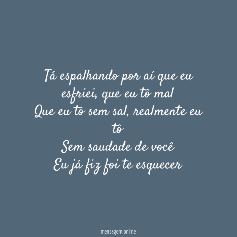 Tá espalhando por aí que eu esfriei