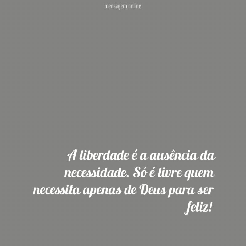 A liberdade é a ausência da necessidade