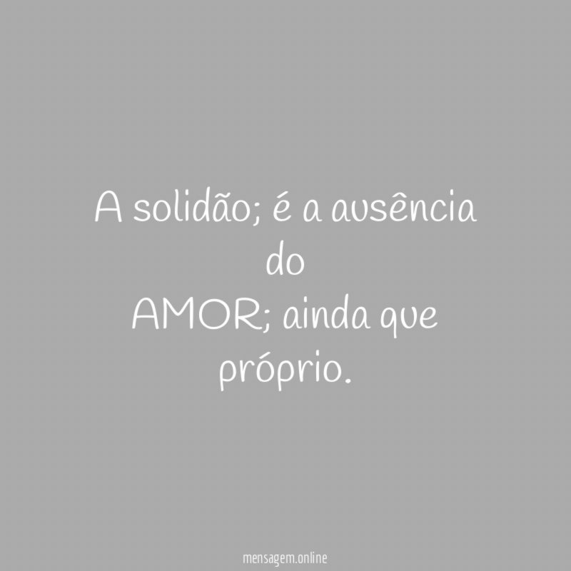 A solidão