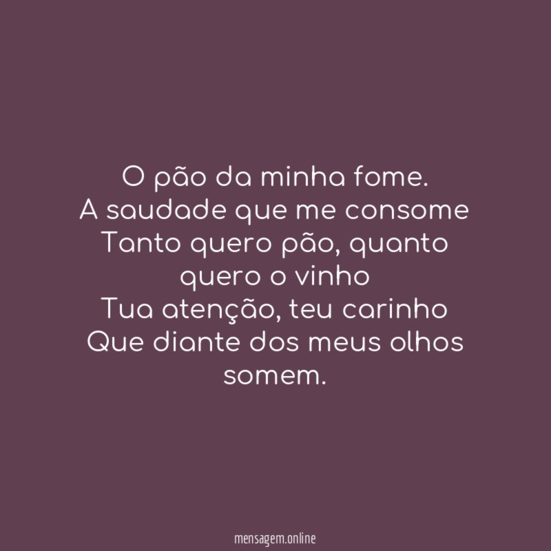 O pão da minha fome