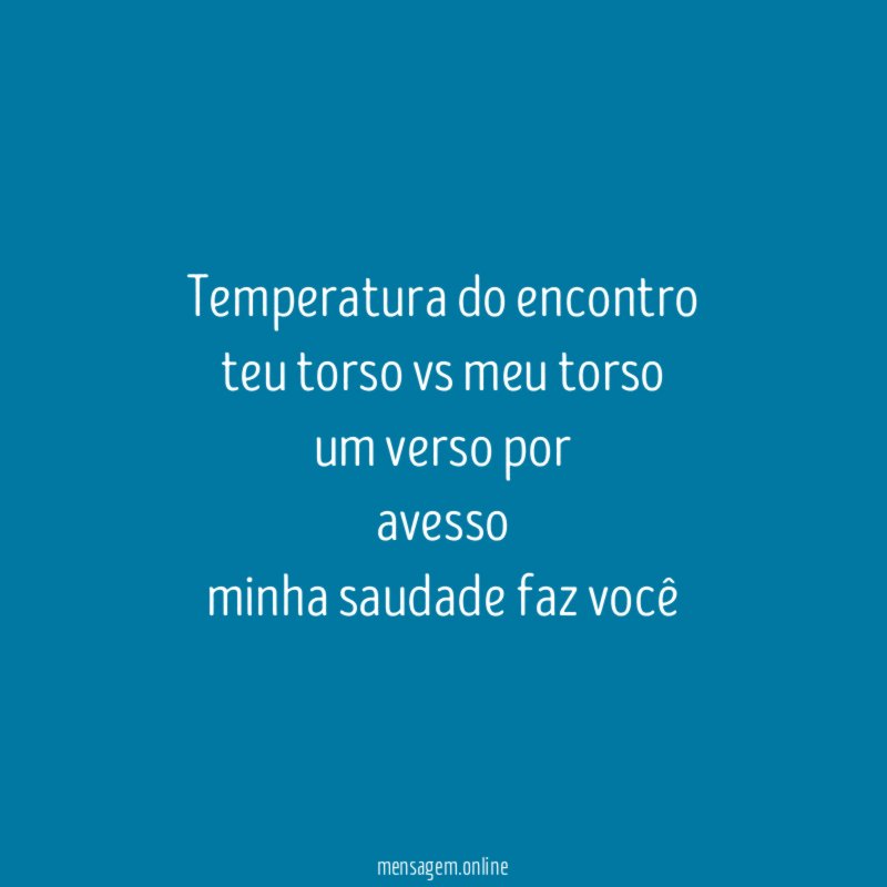 temperatura do encontro
teu torso vs meu torso
um verso por
avesso