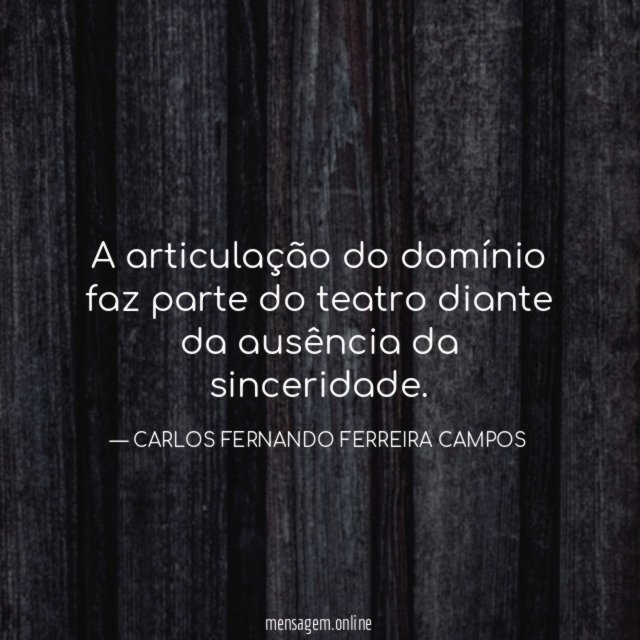 A articulação do domínio faz parte do teatro