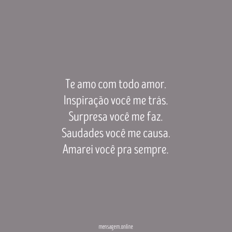 Te amo com todo amor