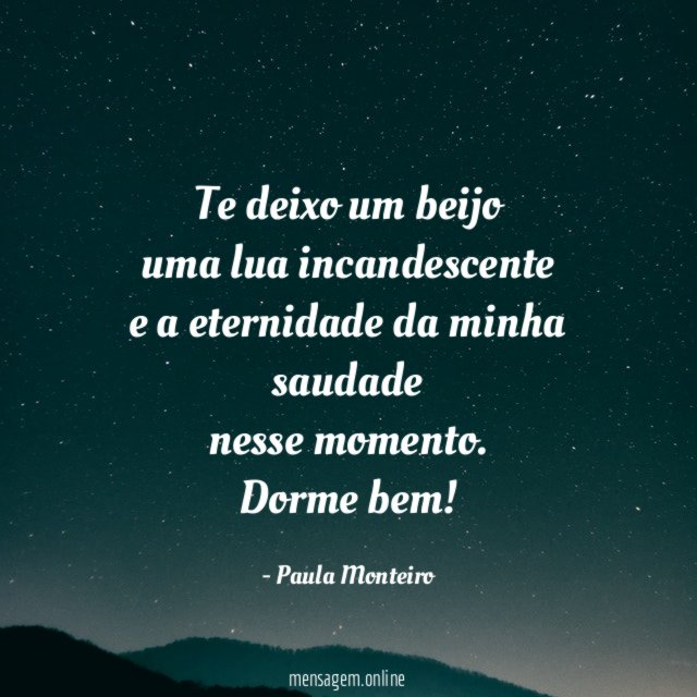 Te deixo um beijo uma lua incandescente e a eternidade
