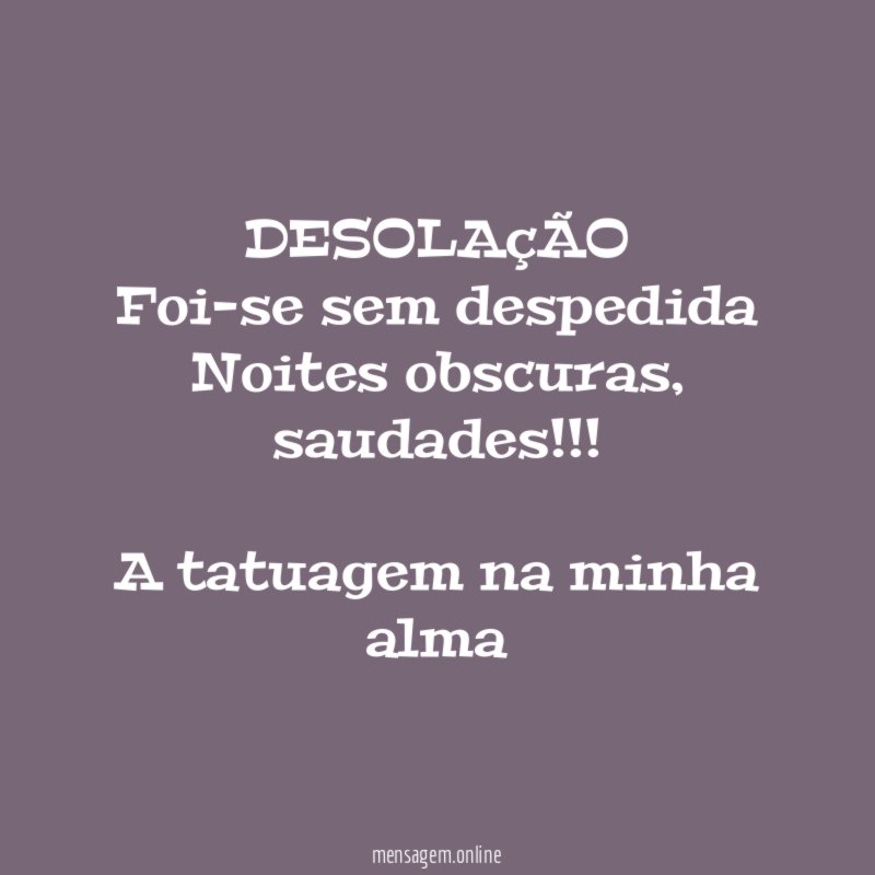 DESOLAçÃO