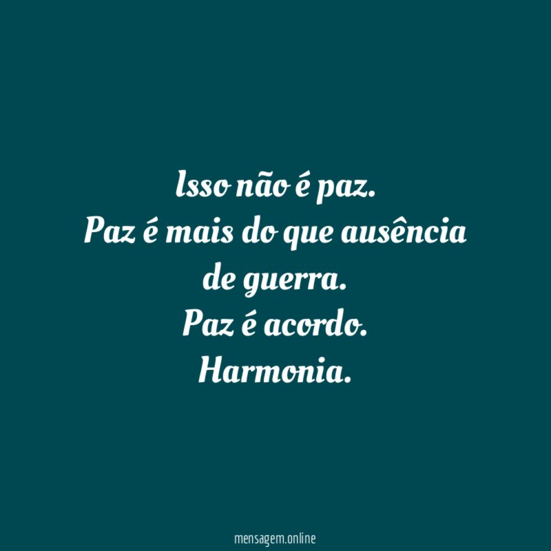 Isso não é paz