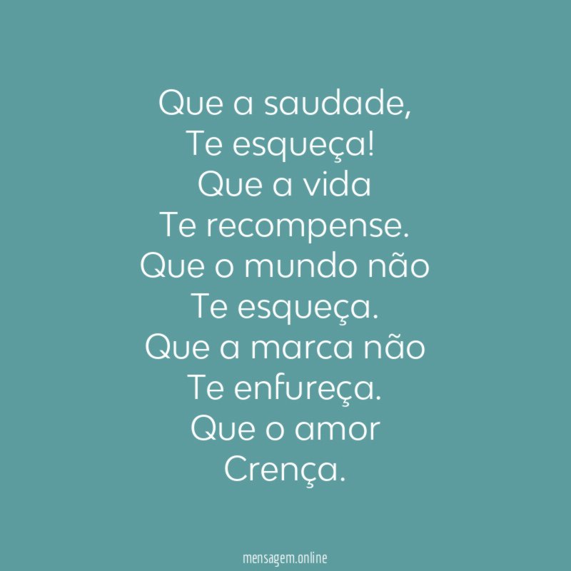 Que a saudade