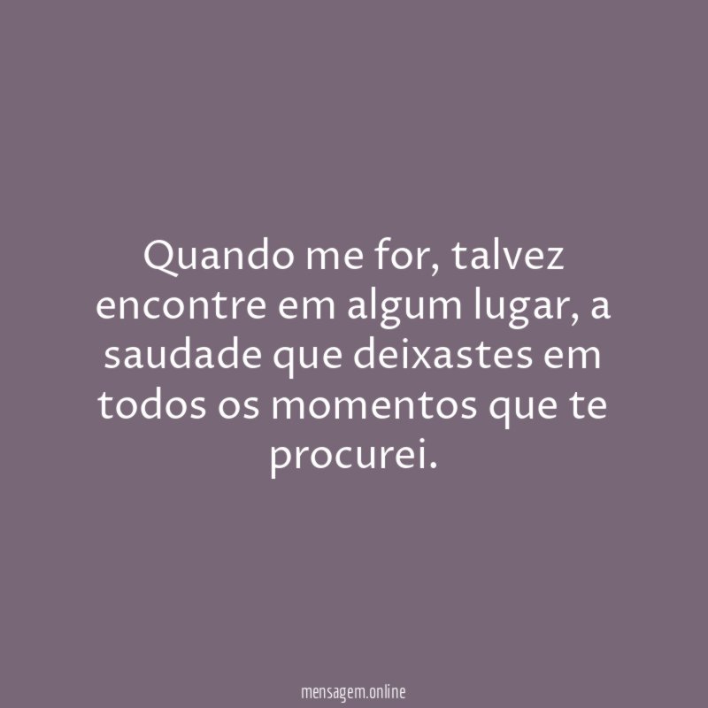 Quando me for