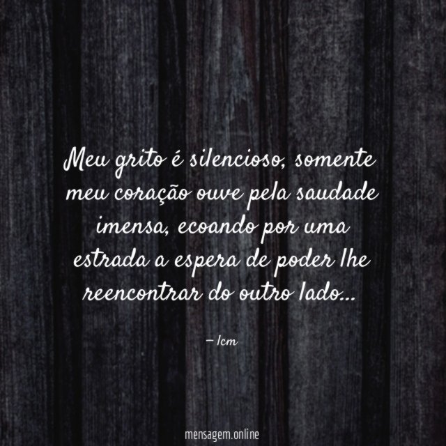 Meu grito é silencioso