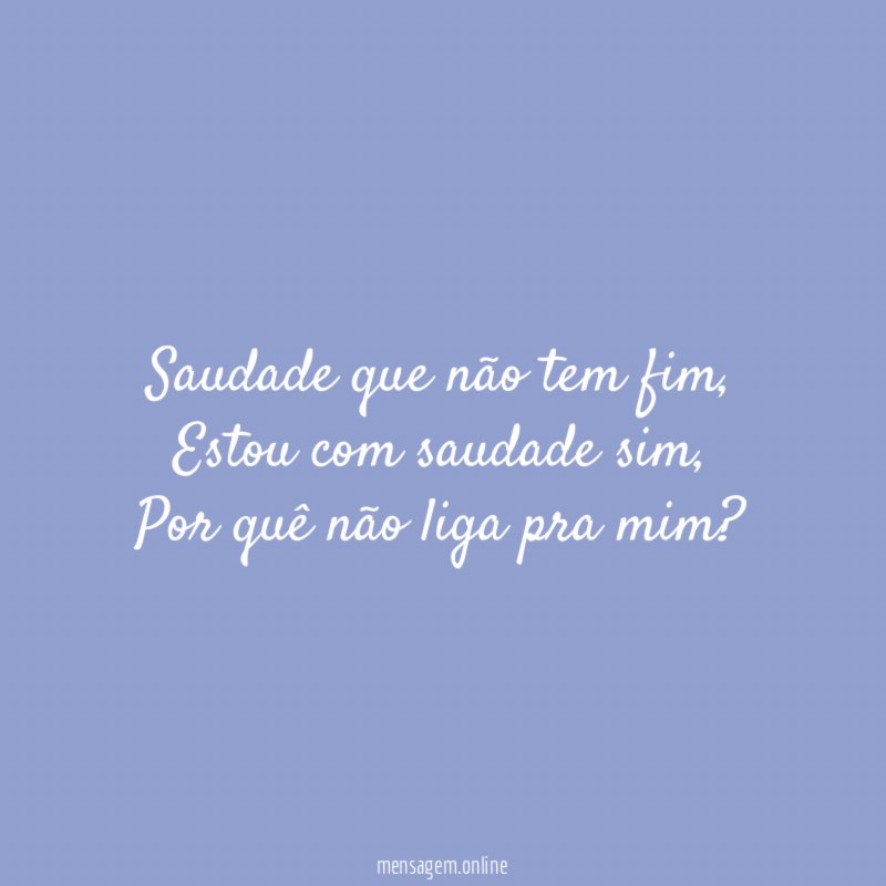 Saudade que não tem fim