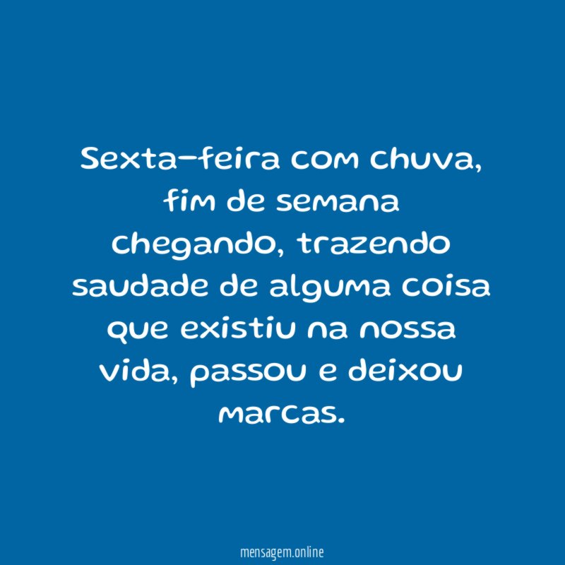 Sexta-feira com chuva