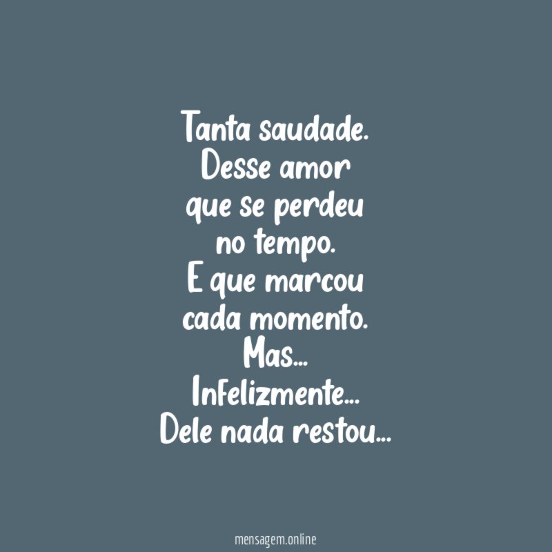 Tanta saudade