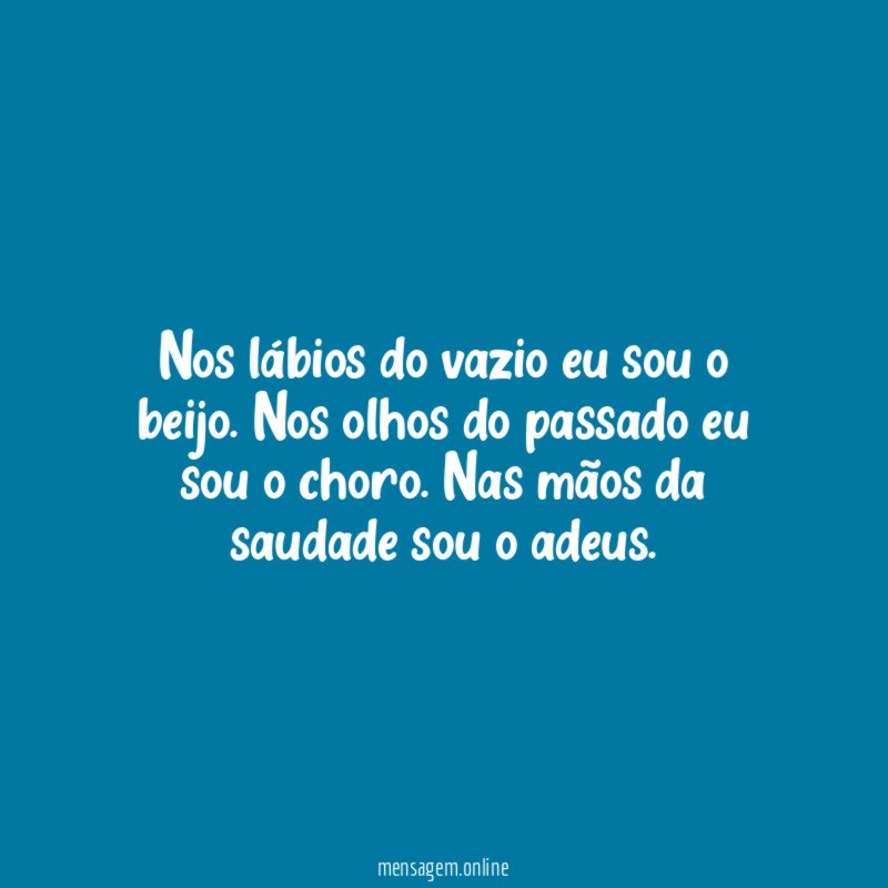 Nos lábios do vazio eu sou o beijo