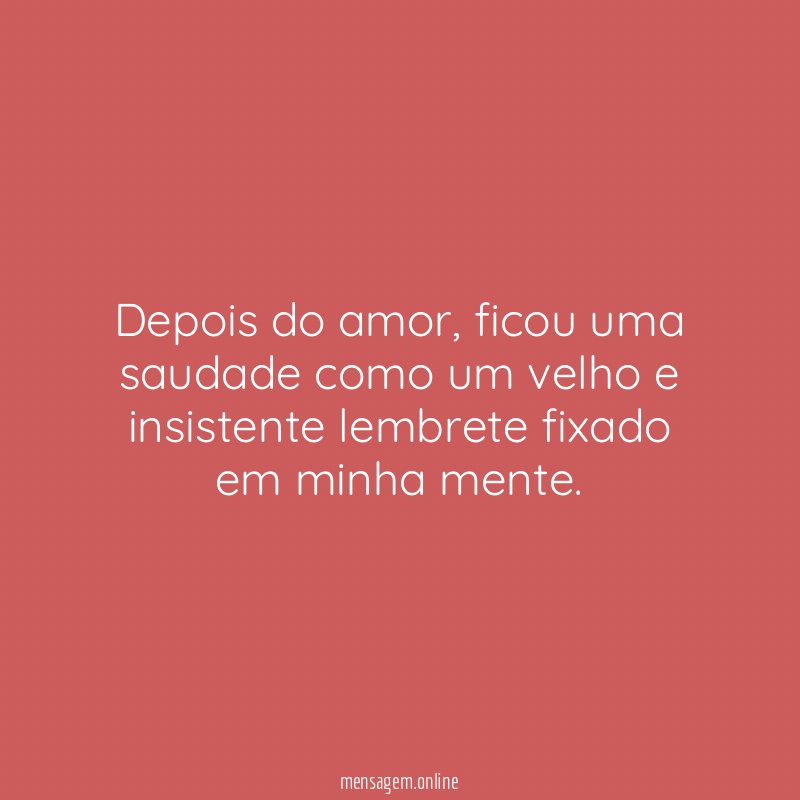 Depois do amor