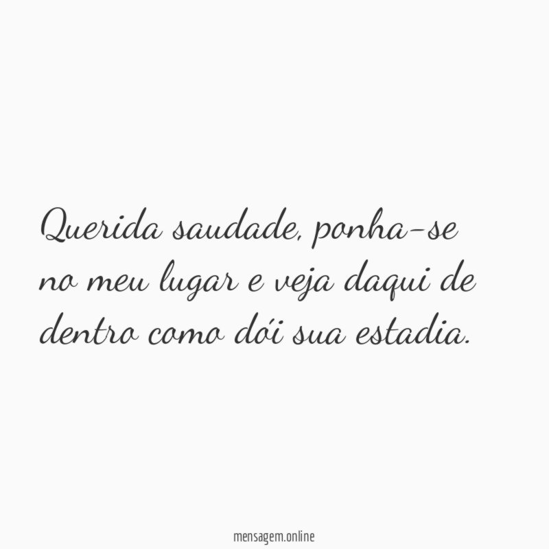 Querida saudade