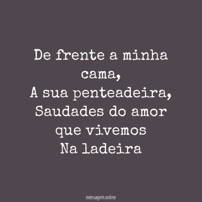 De frente a minha cama