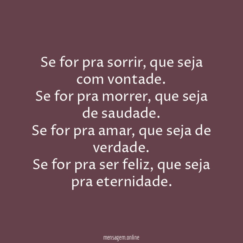 Se for pra sorrir