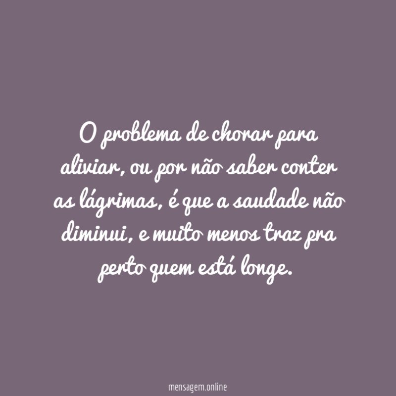 O problema de chorar para aliviar