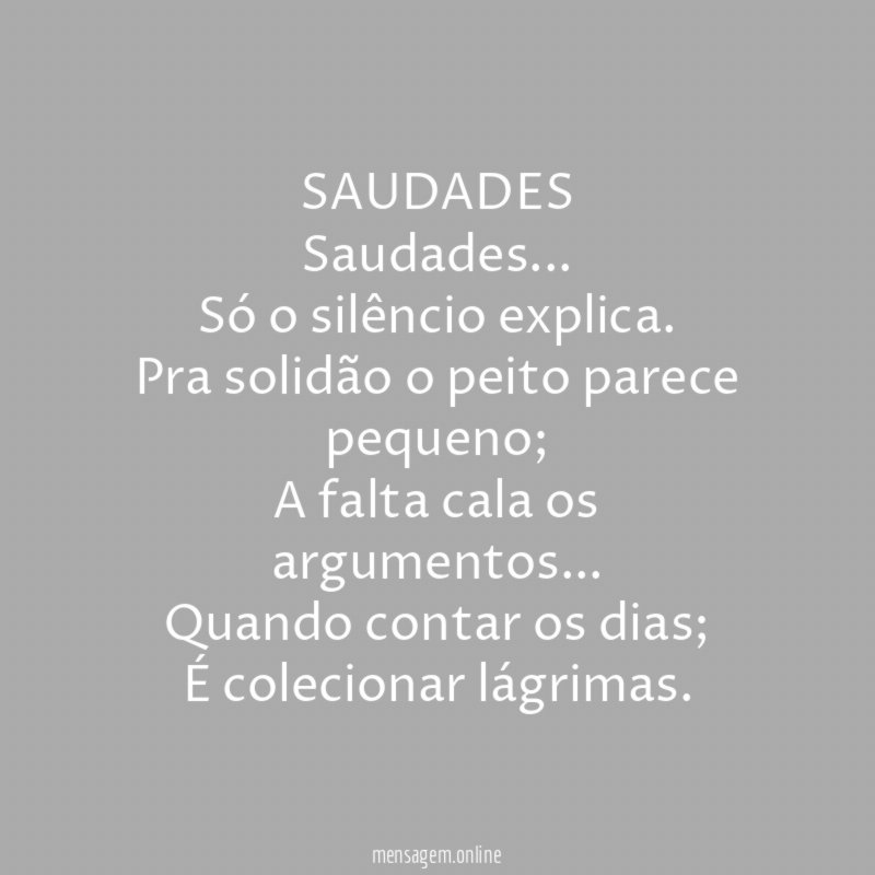 SAUDADES