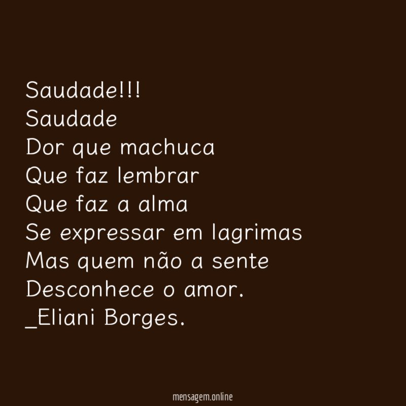Saudade!!!