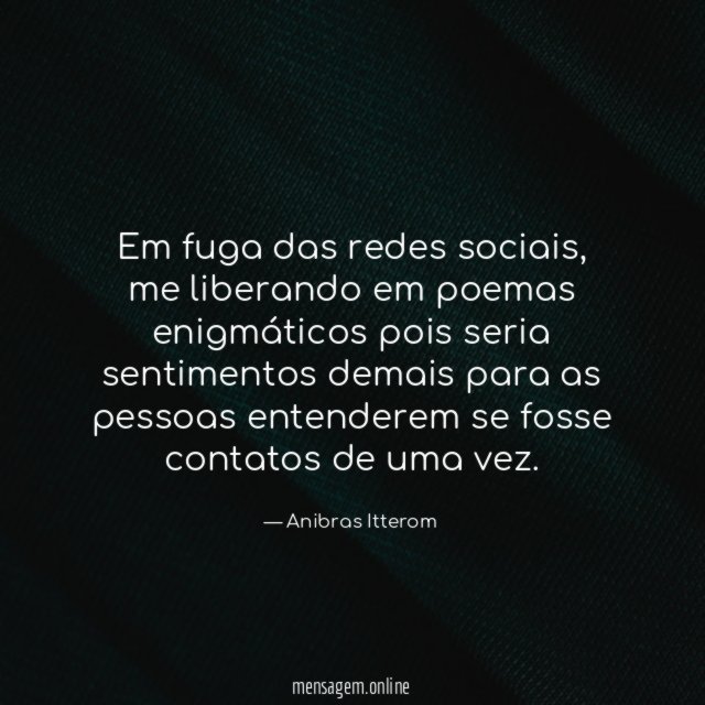 Em fuga das redes sociais
